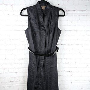 Bay Studio Black Linen Short Sleeve Dress - Small